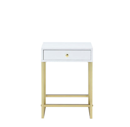 Coleen Elegant Design Accent Table with Drawer - Black, Pink or White