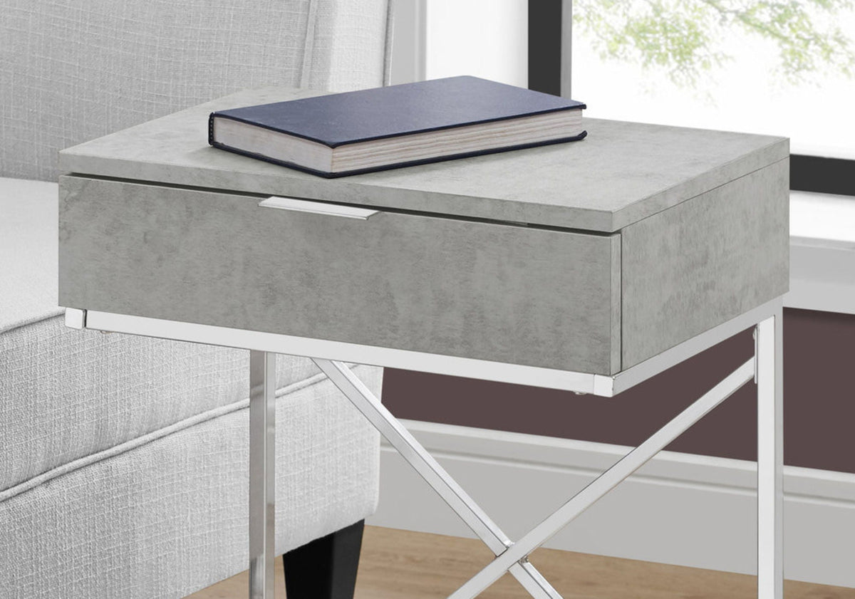 Accent Side Table with Storage Drawer - Contemporary Design