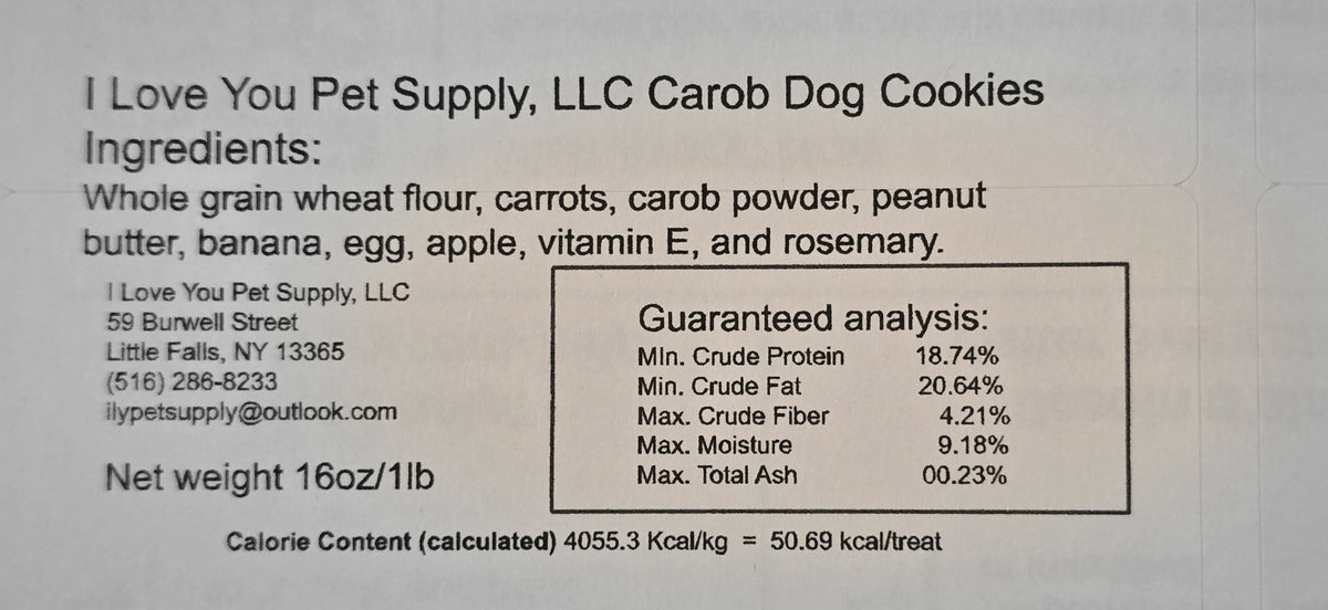 I Love You Pet Supply LLC Carob Dog Cookies - Only sold in New York State