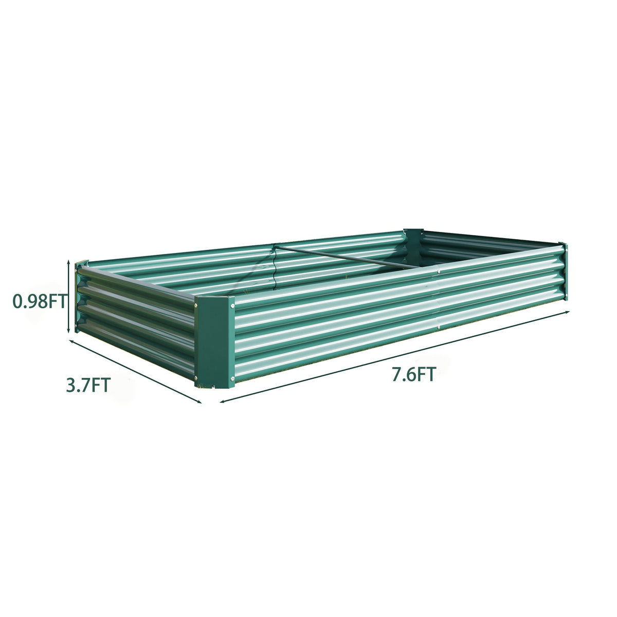 Metal Raised Garden Bed Kit with Anti-Rust Coating - Silver