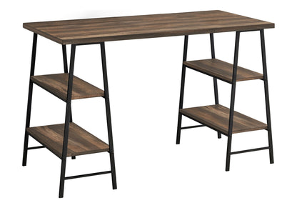 Industrial Computer Desk with Storage Shelves - Multiple Colors