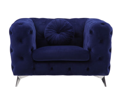 Fabric Atronia Arm Chair with Button-Tufted Backrest - Blue or Purple