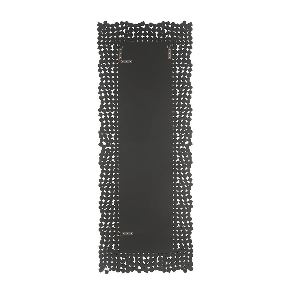 Mirrored & Faux Gems Accent Mirror with Beveled Frame - Silver