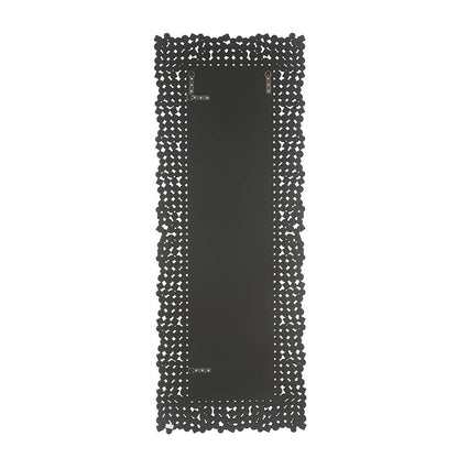 Mirrored & Faux Gems Accent Mirror with Beveled Frame - Silver