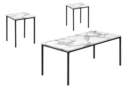 Contemporary 3-Piece Table Set with Metal Frame - Multiple Colors