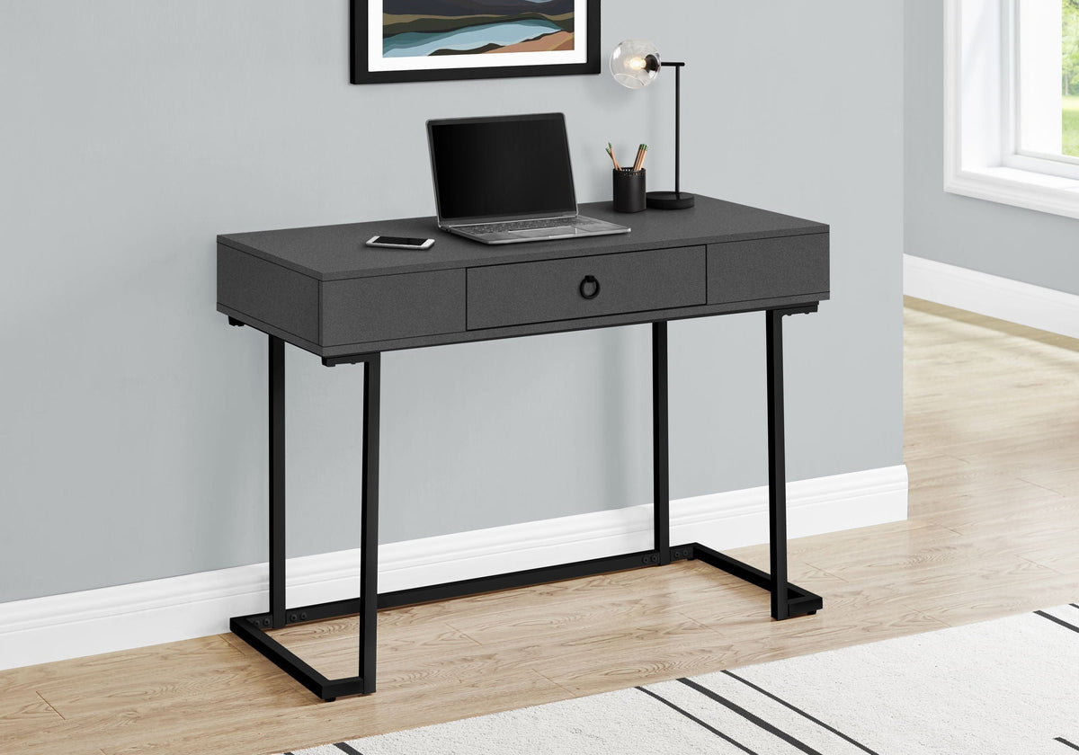 Glossy Computer Desk with Storage Drawer - Dark Gray or White