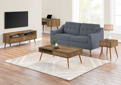 Mid-Century Modern Walnut Coffee Table with Storage - Walnut