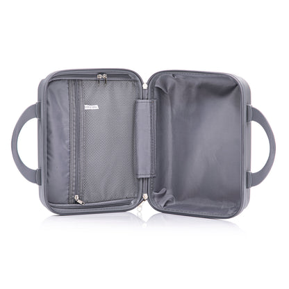 4-Piece Polypropylene Luggage Set with Spinner Wheels and Cosmetic Case - Light Gray
