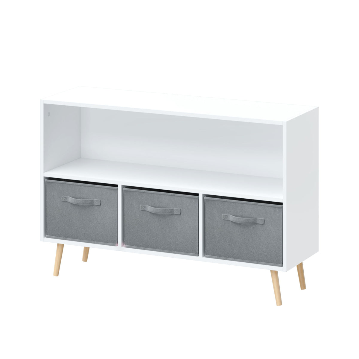 Bookcase With Collapsible Drawers Organizer - Gray, Pink, or Purple