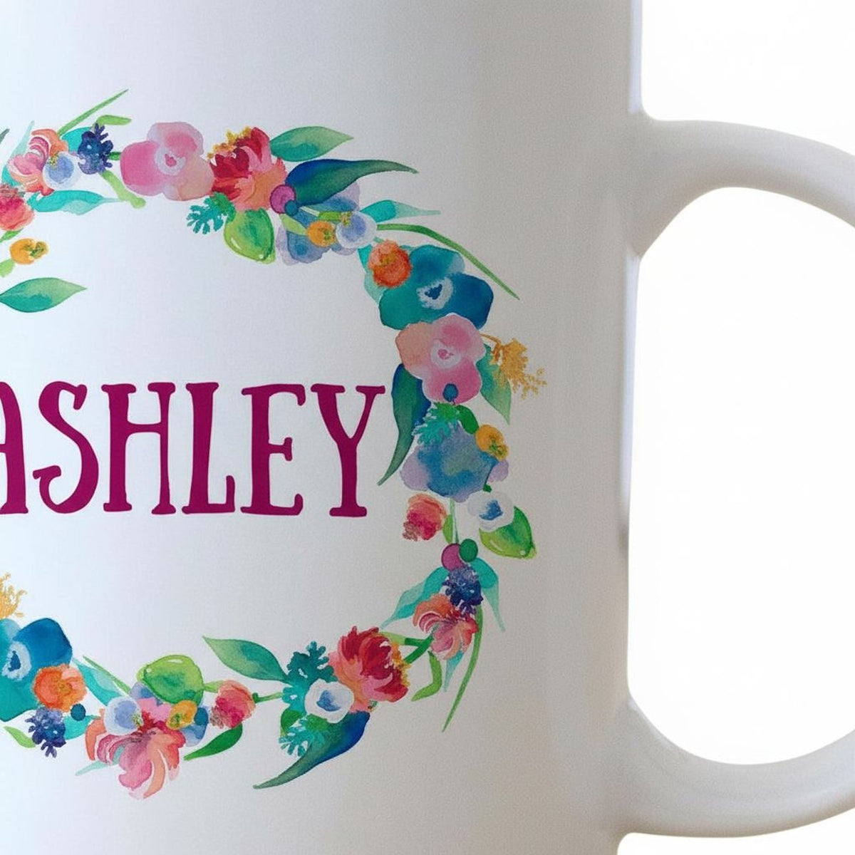 Floral Watercolor Mug - Personalized Gift for Bridesmaids