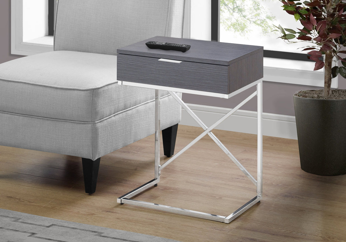 Accent Side Table with Storage Drawer - Contemporary Design