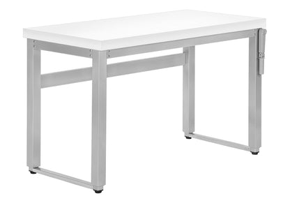 Adjustable Standing Computer Desk with Metal Construction - Black, White, or Dark Brown