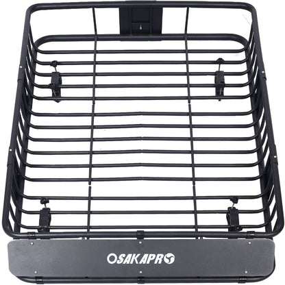Rooftop Cargo Carrier Basket Steel Universal Fit - Black