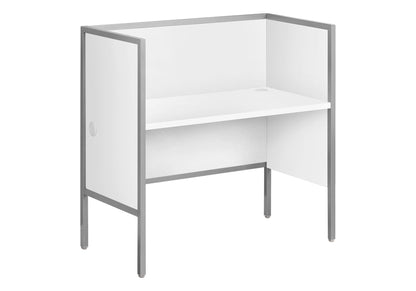 Commercial Grade Office Cubicle Desk with Privacy Panel - Dark Gray or White