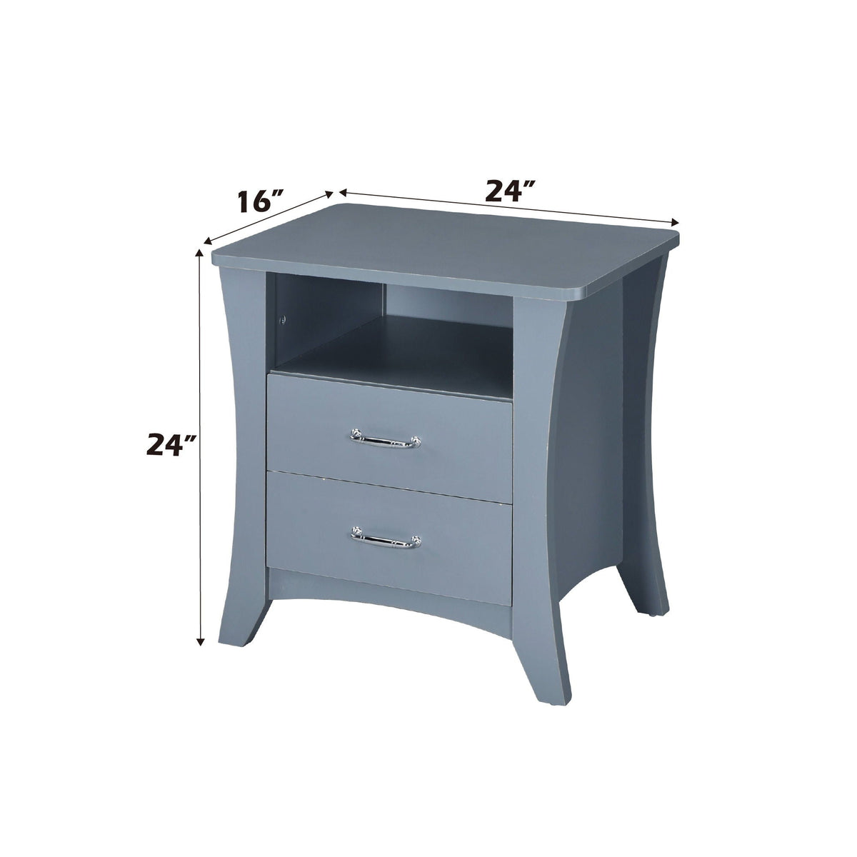 Accent Nightstand with Functional Storage - Dark Gray or Light Brown
