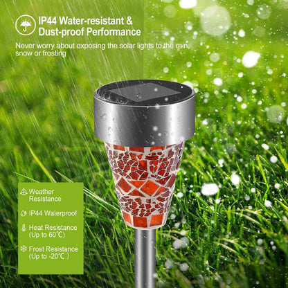 6-Pack Solar Garden Lights – Outdoor Pathway with 8-Hour Runtime
