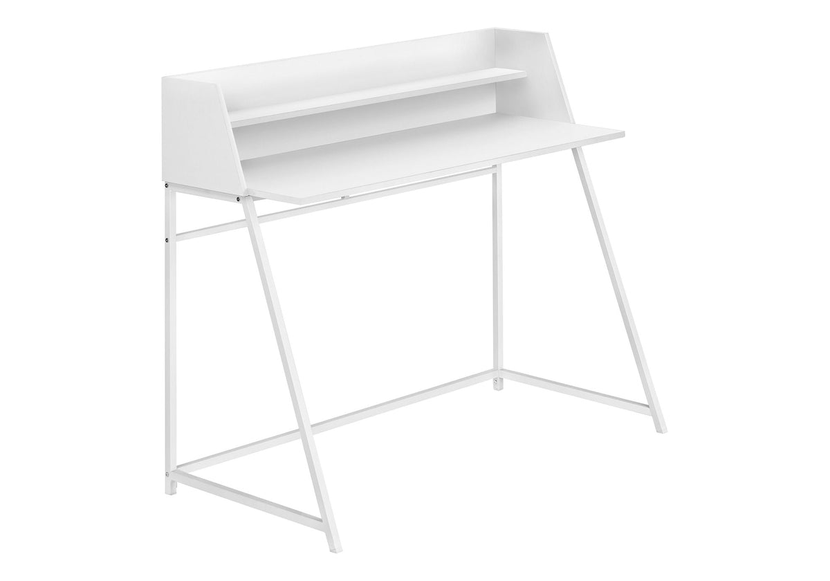 Marble Look Computer Desk with Storage Shelves - Multiple Colors