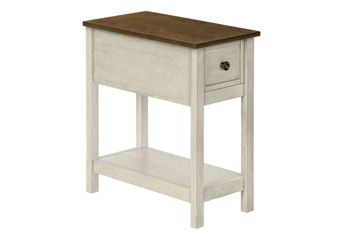 Narrow Wood End Table with Storage Drawer - Multiple Colors
