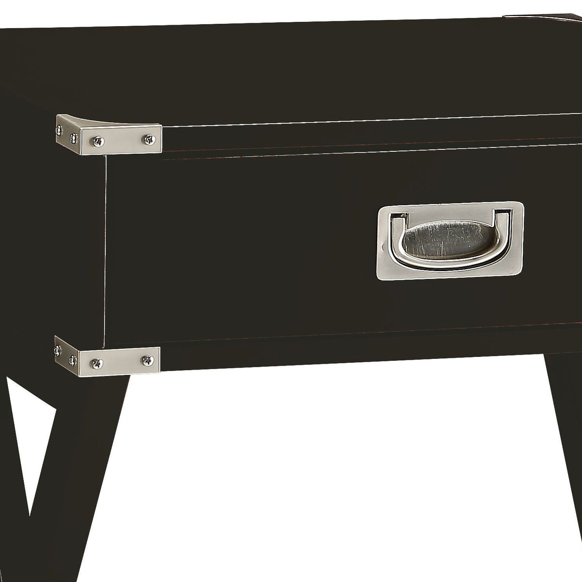 Modern Wood Accent Nightstand with Drawer - White, Black, Red