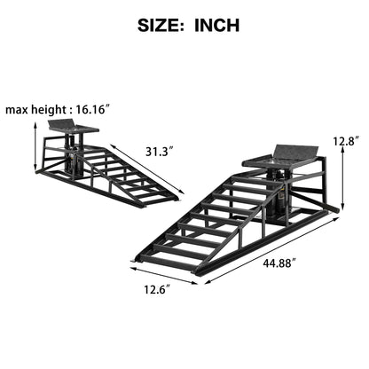 5 Ton Hydraulic Automotive Lift Ramps with Durable Steel - Red