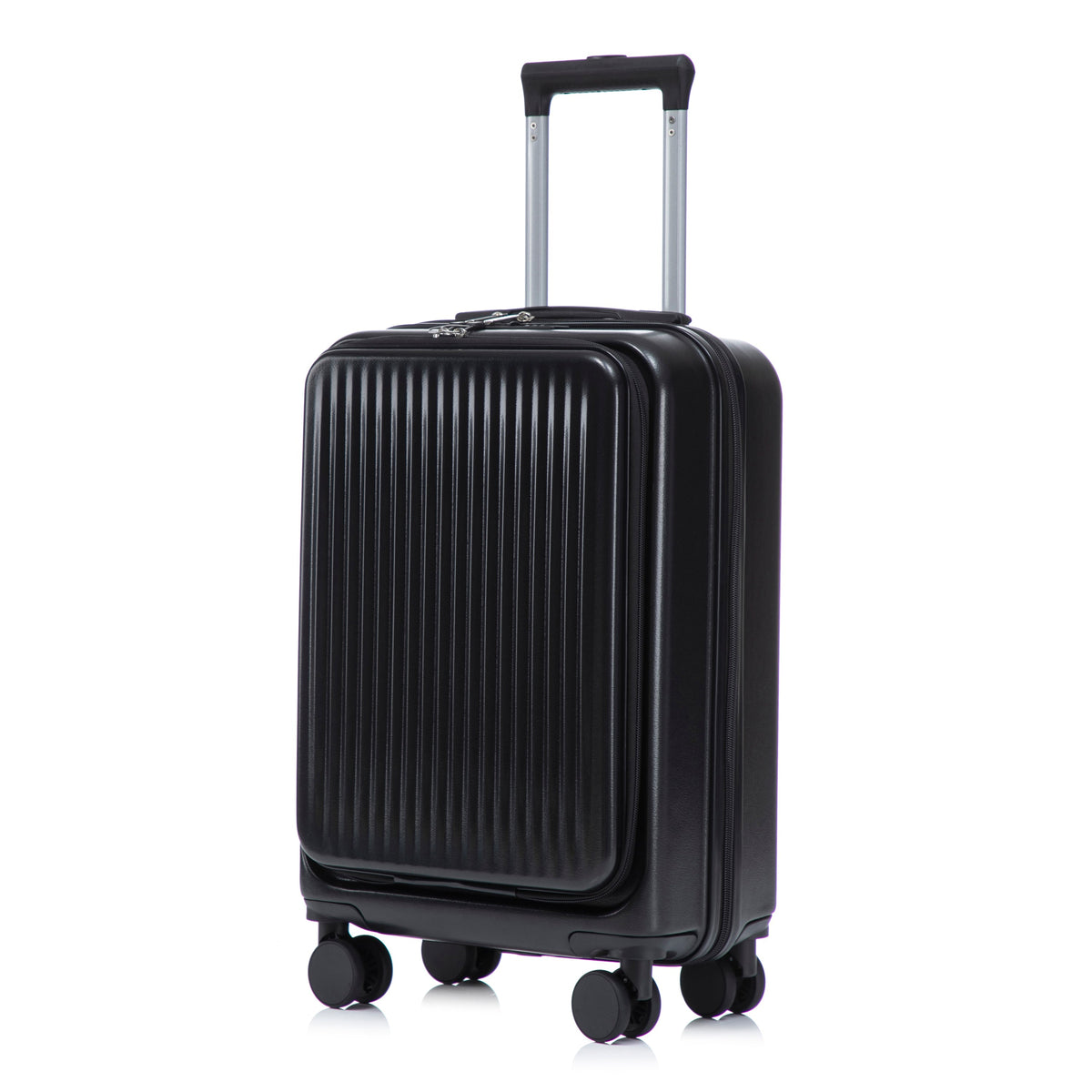 ABS Spinner Wheel Luggage Set with Cosmetic Case - Black