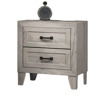 White Wash Bedside Table Nightstand with Melamine Top - White Wash