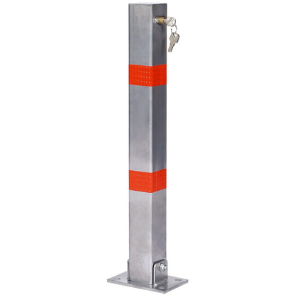 Square Parking Bollard Pole Barrier with Lock - Yellow or Dark Gray