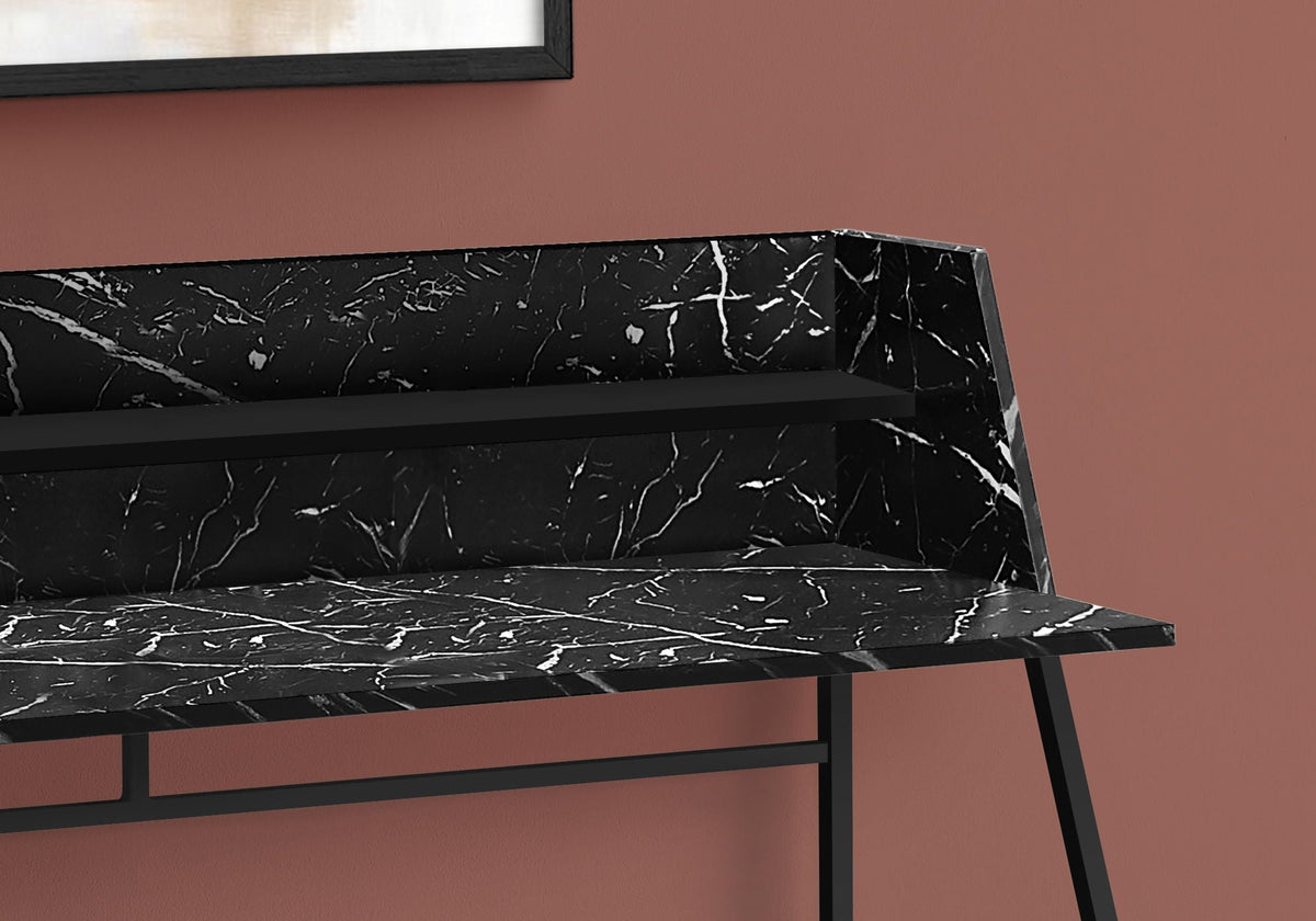 Marble Look Computer Desk with Storage Shelves - Multiple Colors