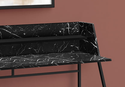 Marble Look Computer Desk with Storage Shelves - Multiple Colors