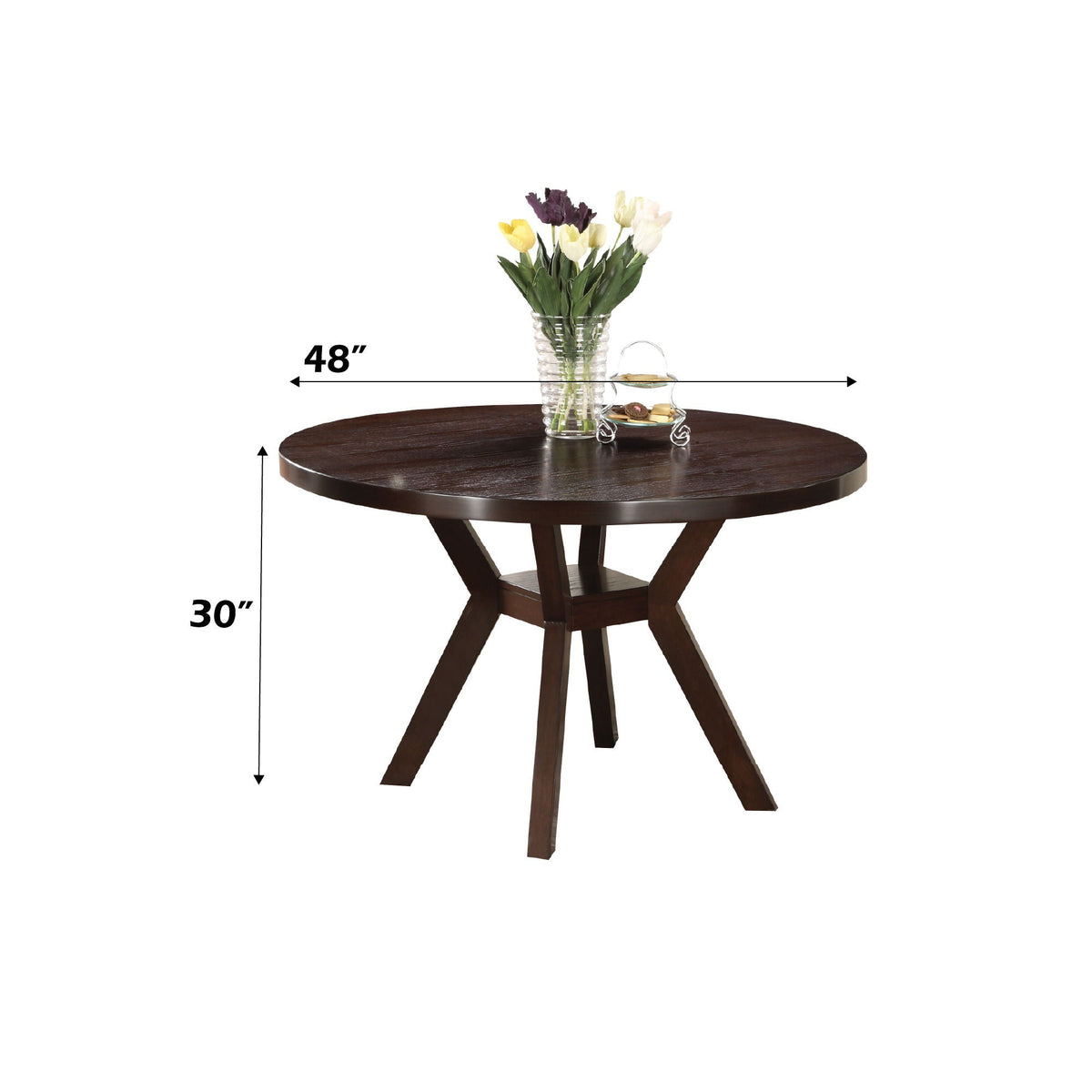 Drake Round Dining Table with Minimalist Design - Espresso