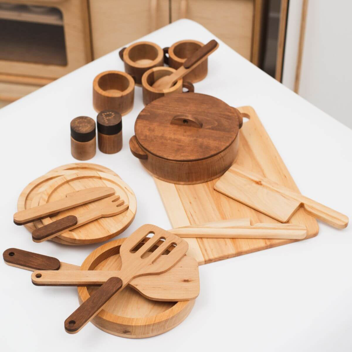 Wooden Play Kitchen Dishes