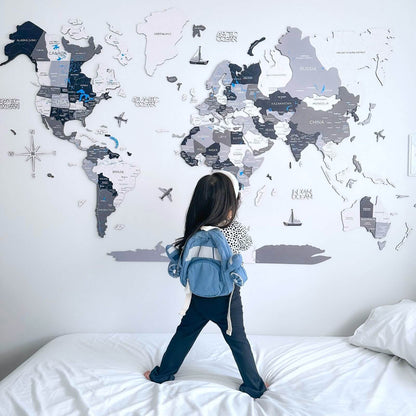 3D Wooden World Map Nordik