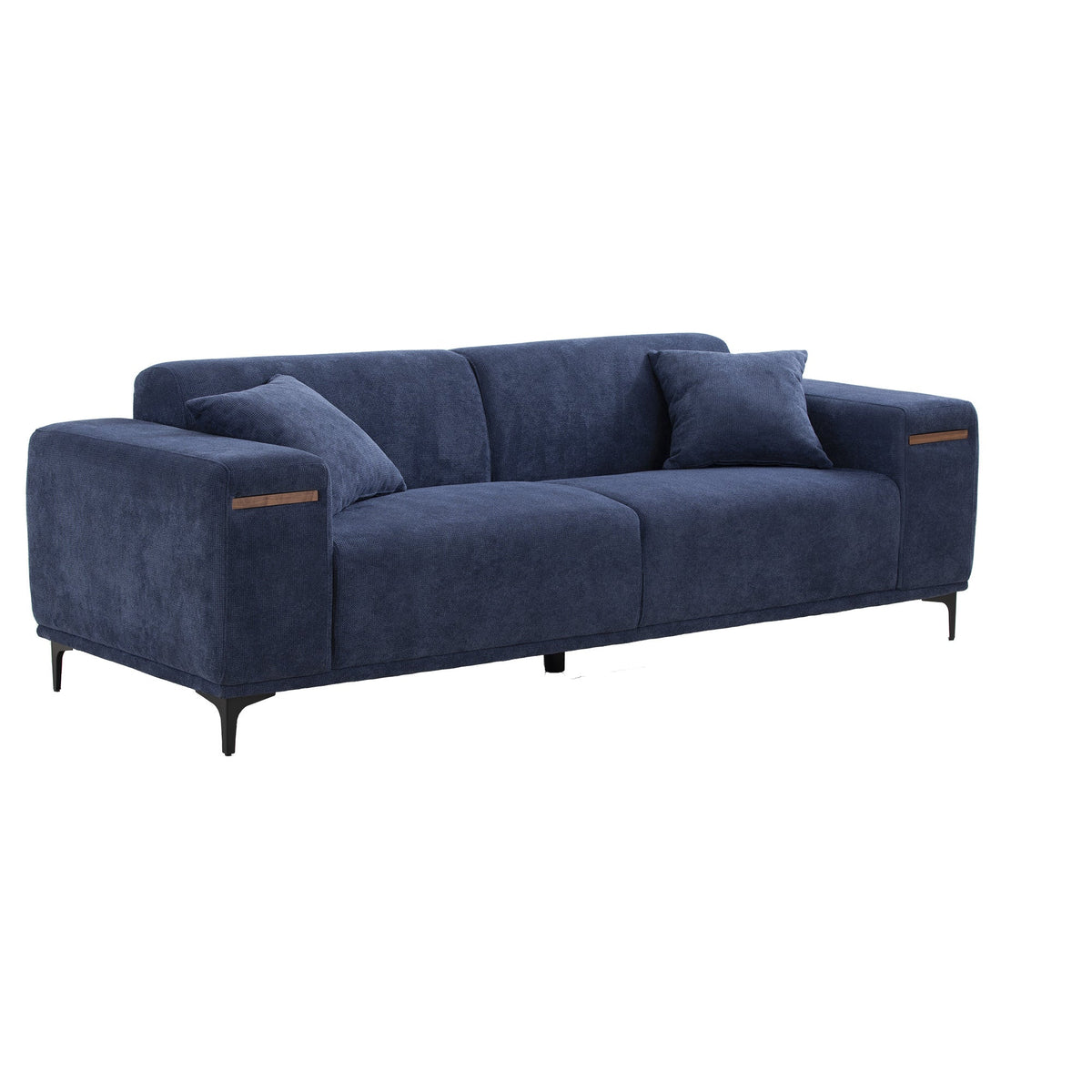 Mid-Century 3 Seater Sofa with 2 Stretchable Walnut Pad