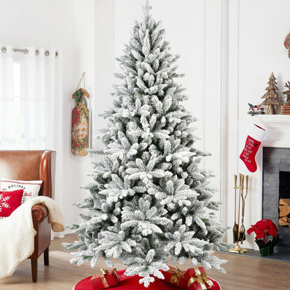 7ft Flocked Christmas Tree with 1514 Tips - White