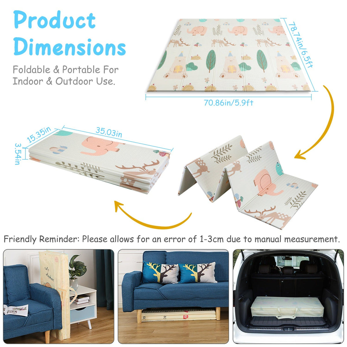 GBruno 5.9x6.5FT Foldable Baby Play Mat