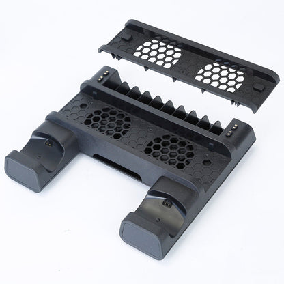 Cooling Station Vertical Stand Dual Controller Charging Dock Fit For Play Station 4/PS4 Slim/PS4 Pro with Dual Fans LED Indicators 10Pcs Game Disk Sto