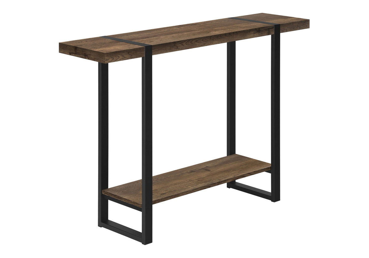 Industrial Farmhouse Accent Console Table for Entryway with Metal Legs – Black or Dark Brown