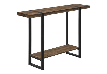 Industrial Farmhouse Accent Console Table for Entryway with Metal Legs – Black or Dark Brown