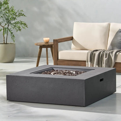 Modern 50,000 BTU Square Fire Table with Propane Tank - Gray