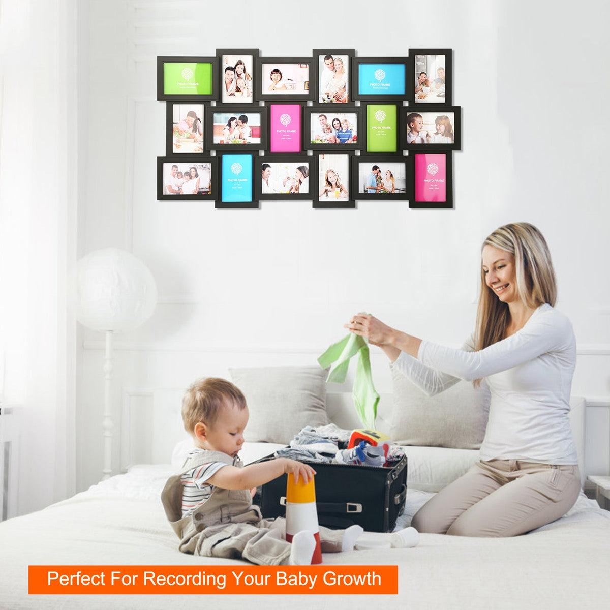 12/18-Photo Collage Frame (4"x6") – Glass, Wall Mount, Home Decor