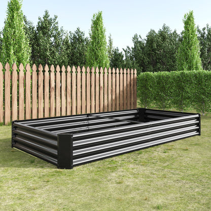 Raised Garden Bed Kit with Anti-Rust Coating - Black