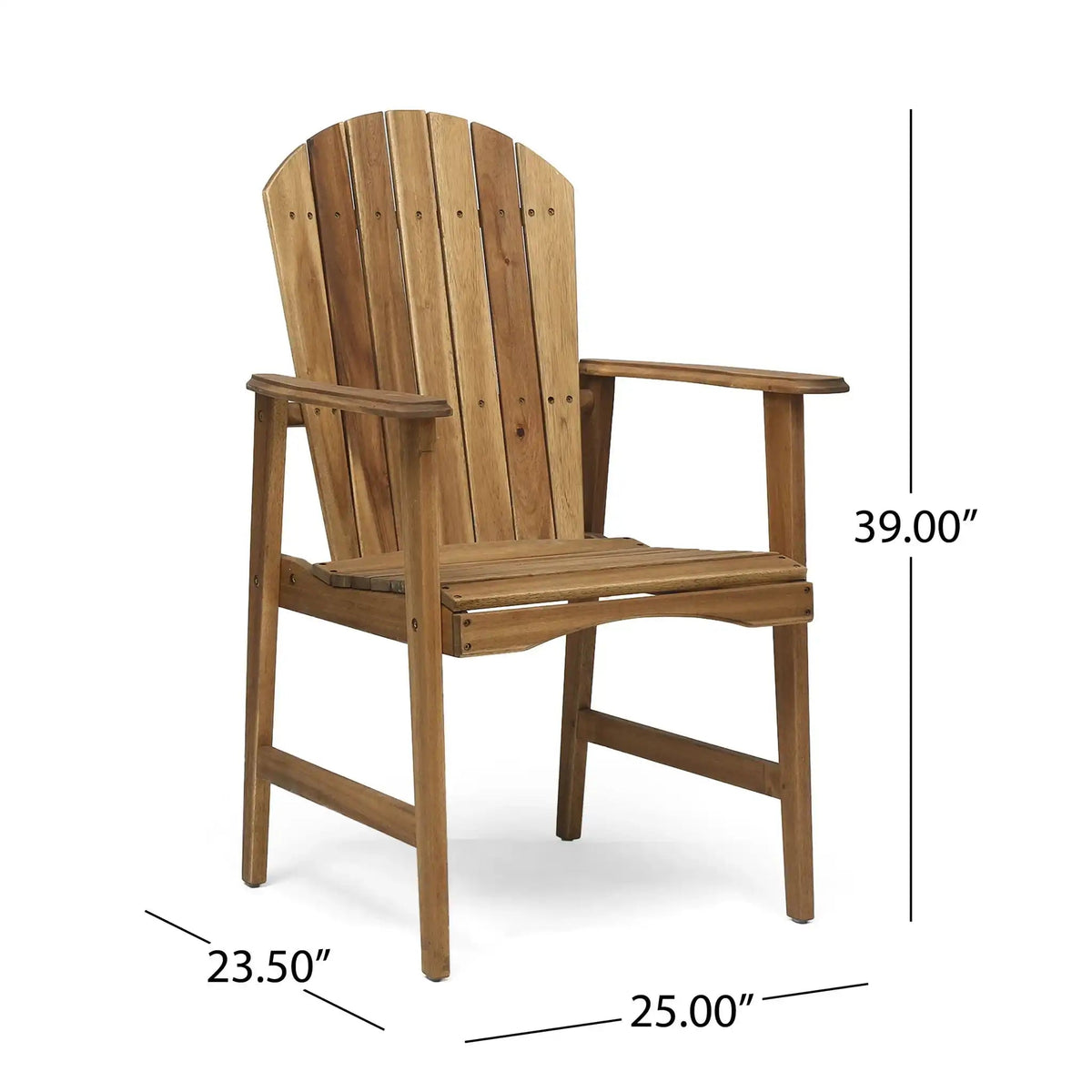 Weather Resistant Acacia Wood Adirondack Dining Chairs Set of 2 - Multiple Colors