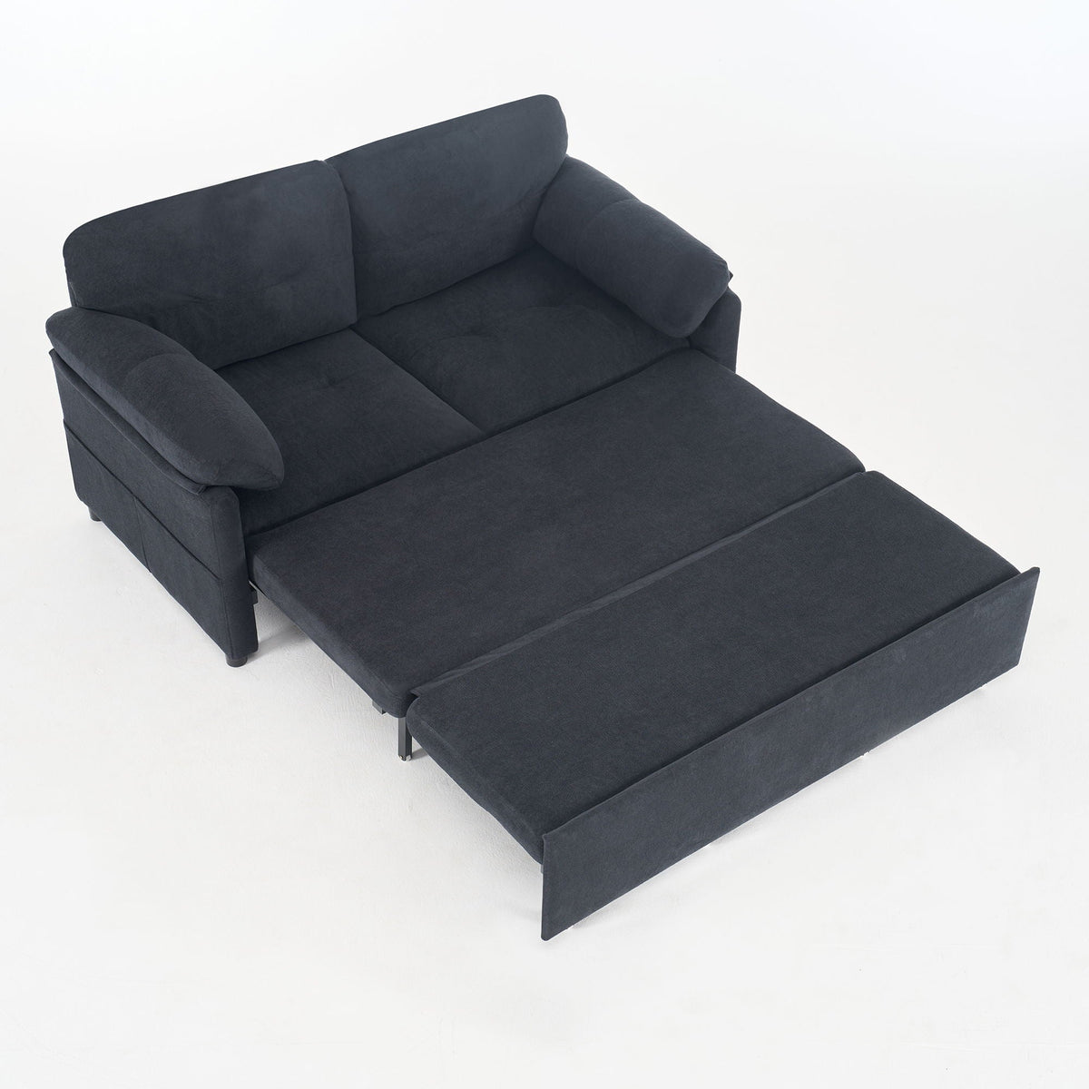 Convertible Pull Out Sofa Bed Queen Size with Side Storage - Fabric, Modern