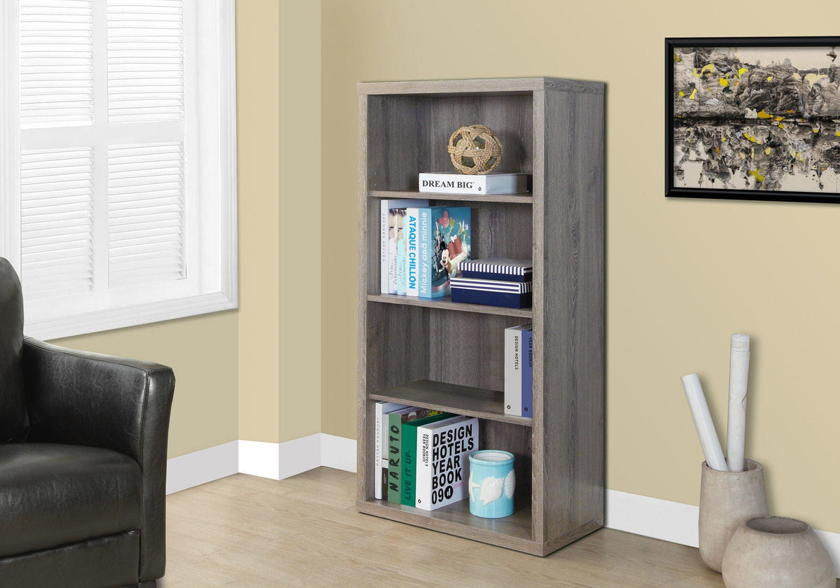 5 Tier Modern Bookcase with Adjustable Shelves - Multiple Colors