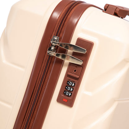 Beige 2-Piece Spinner Luggage Set with Hard Shell - Beige