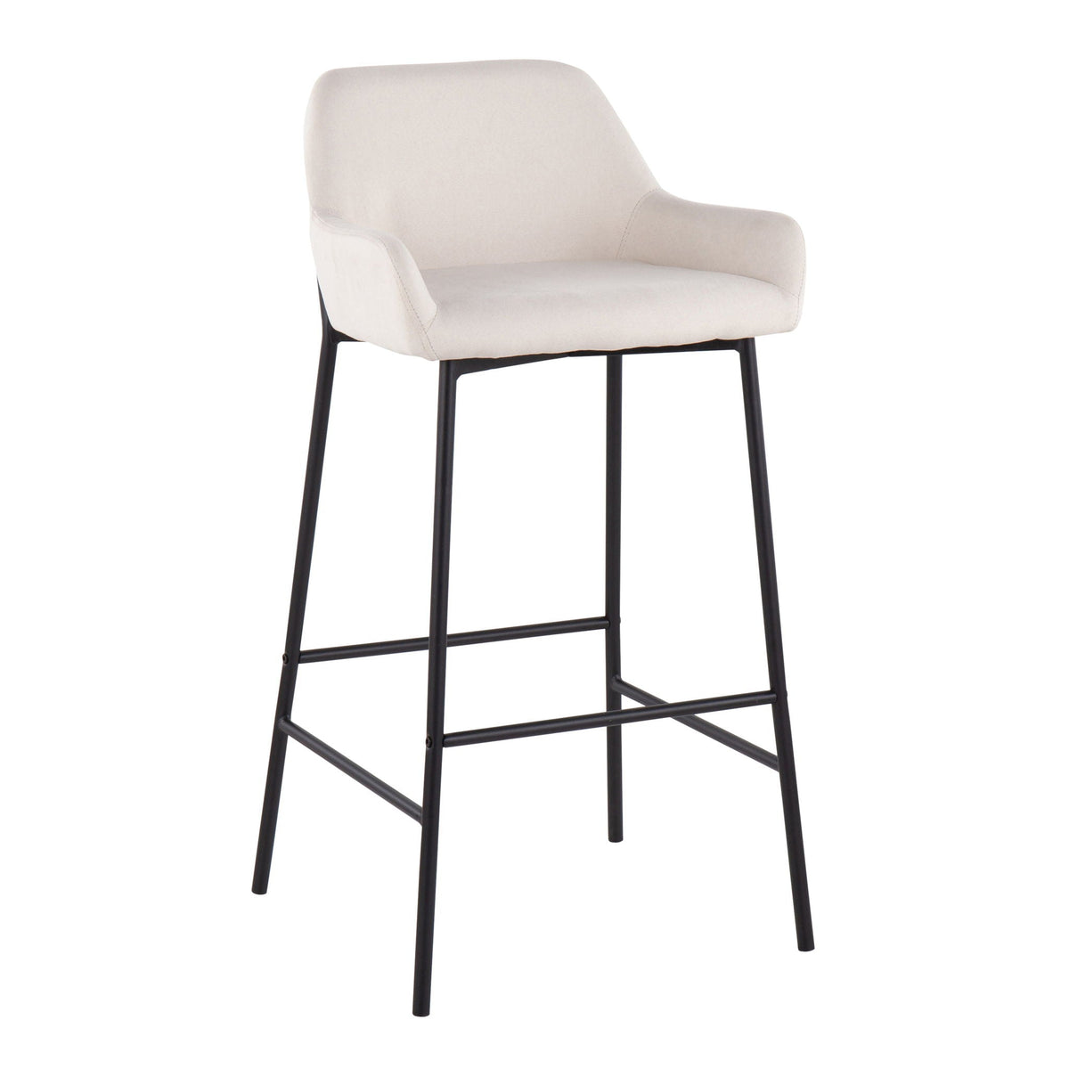 Industrial Fixed Height Bar Stool Set with Padded Upholstery – Multiple Colors
