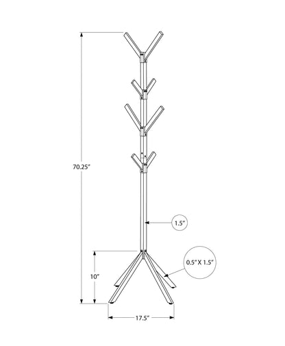 Freestanding Coat Rack with 8 Hooks - Black, Gray, or White