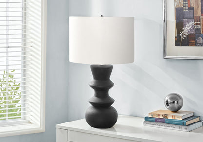 Contemporary Ceramic Table Lamp with Fabric Shade - Black or Beige