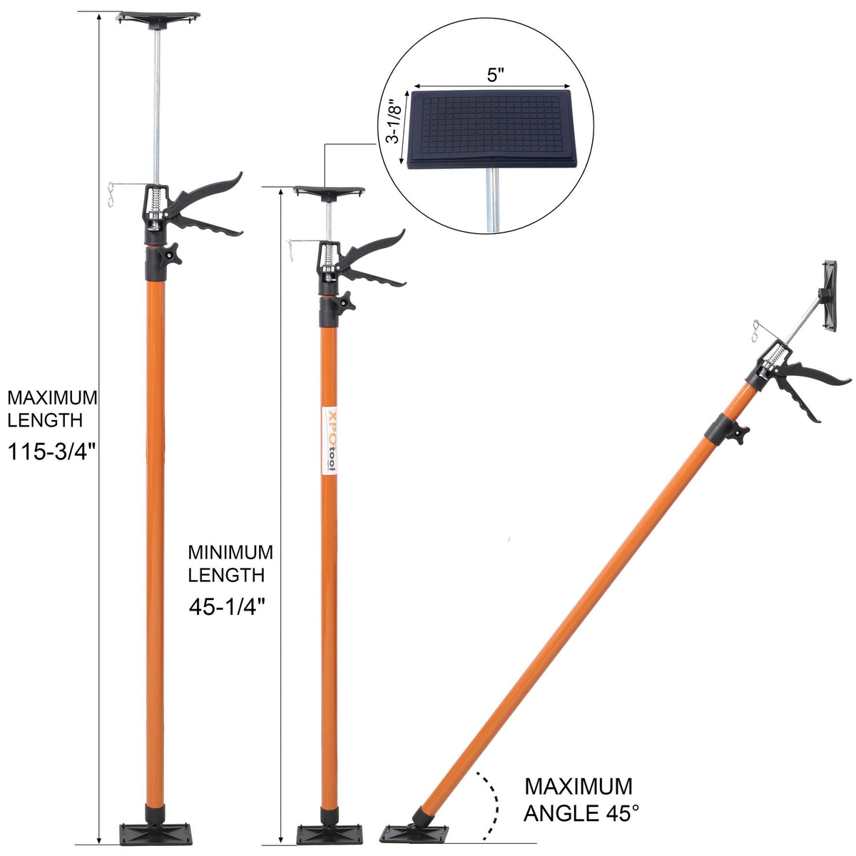 Adjustable Support Pole System with Non-Slip Pads and Carry Bag - Multiple Colors