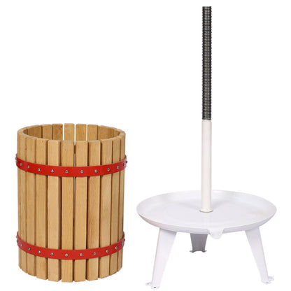 Fruit Wine Press Manual Juice Maker with Wide Plate - Light Brown